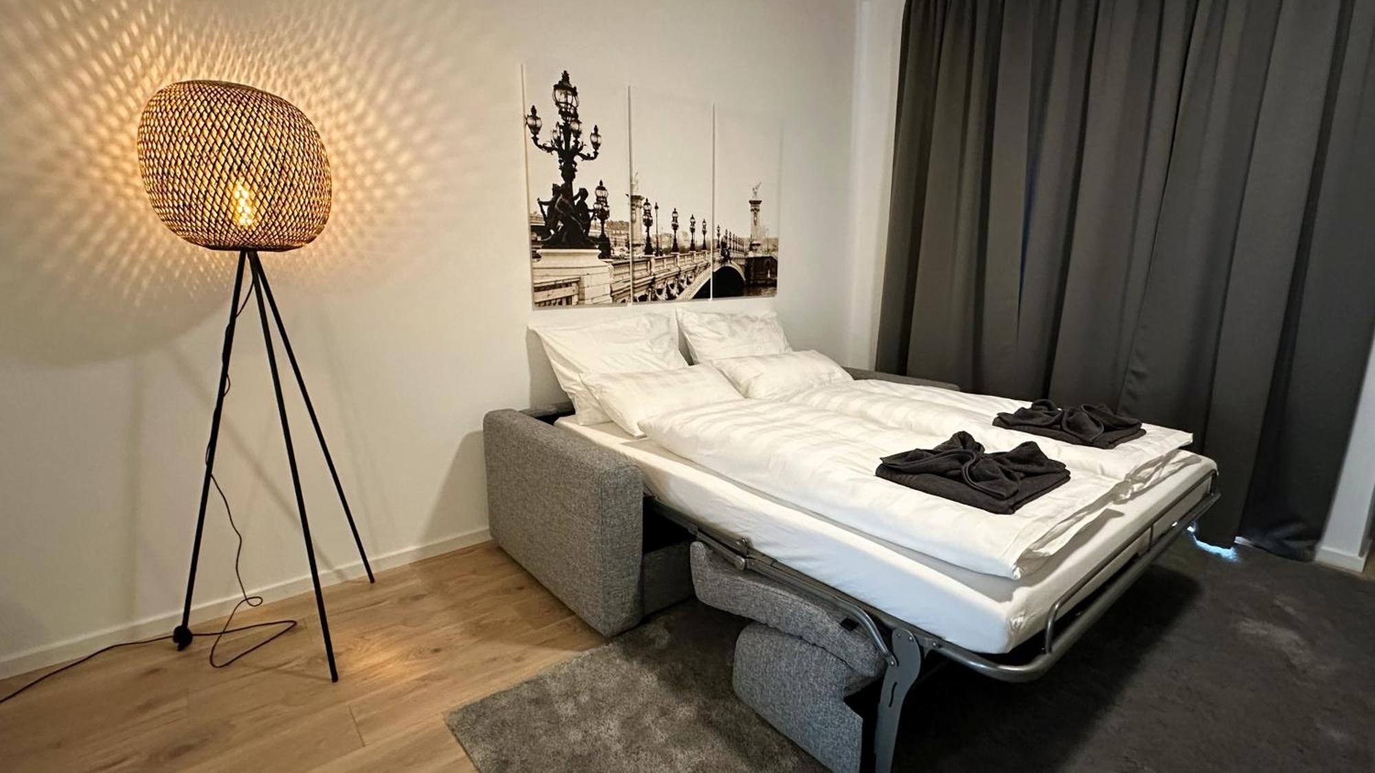 Bohnapartments - Nordkap-Suiten - Gratis Parkplatz - Moderner Neubau - Erdgeschoss - Fussbodenheizung إرفورت الغرفة الصورة