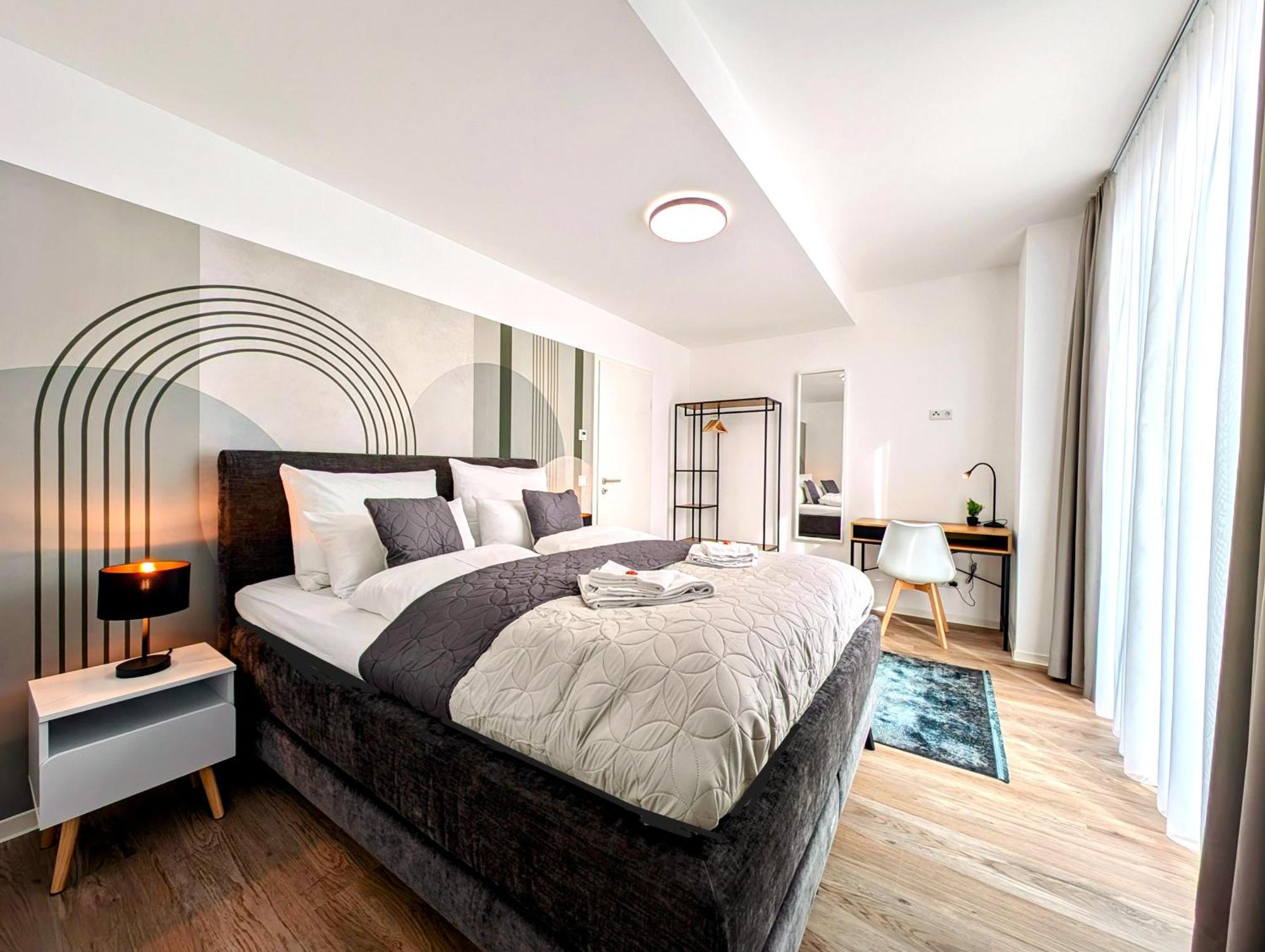 Bohnapartments - Nordkap-Suiten - Gratis Parkplatz - Moderner Neubau - Erdgeschoss - Fussbodenheizung إرفورت المظهر الخارجي الصورة